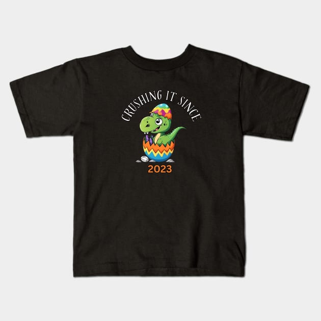 Crushing It Since 2023 Kids T-Shirt by MordaxFurittus